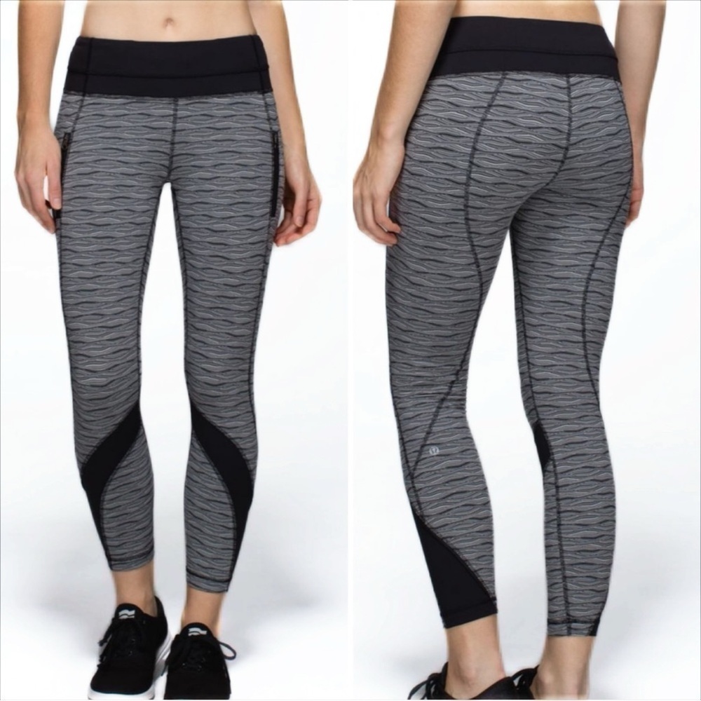 Lululemon Inspire Tight II Cyber Black Deep Coal Athletic Running Pants